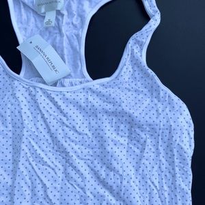 Banana Republic White polka dot racer back camisole womens medium pj tank top